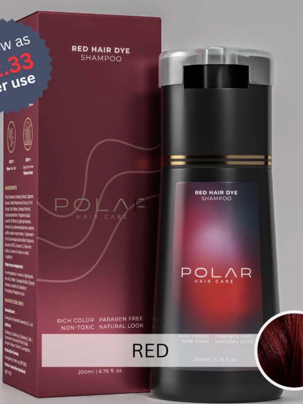 Red Hair Dye Shampoo - Red